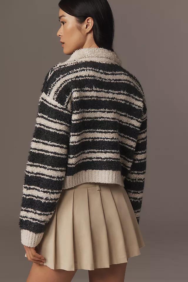 Maeve Striped Polo Sweater Product Image