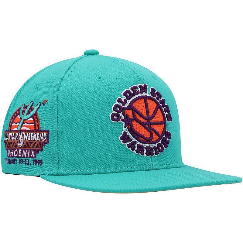 Mens Mitchell & Ness Turquoise Golden State Warriors Hardwood Classics 1995 NBA All-Star Weekend Desert Snapback Hat Product Image