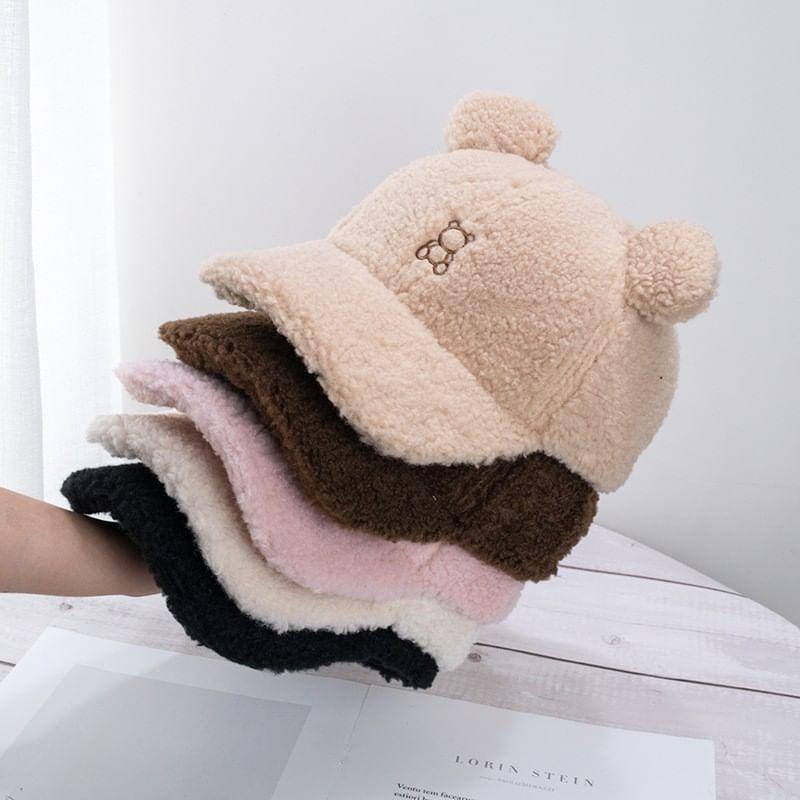 Bear Ear Faux Shearling Baseball Cap Product Image