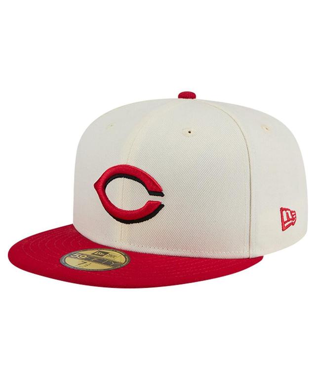 Mens New Era White Cincinnati Reds Evergreen Chrome 59FIFTY Fitted Hat Product Image