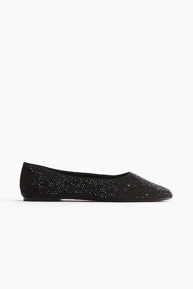 Rhinestone-Embellished Ballet Flats Product Image