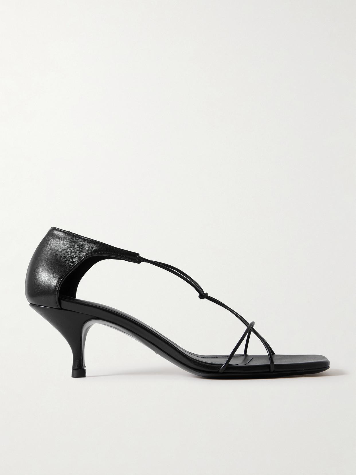 Heel Leather Sandals In Black Product Image