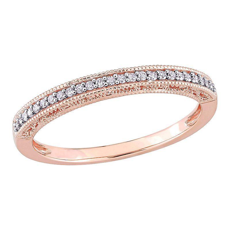 Stella Grace 10k Gold 1/10 Carat T.W. Diamond Anniversary Ring, Womens 10k Rose Gold Product Image