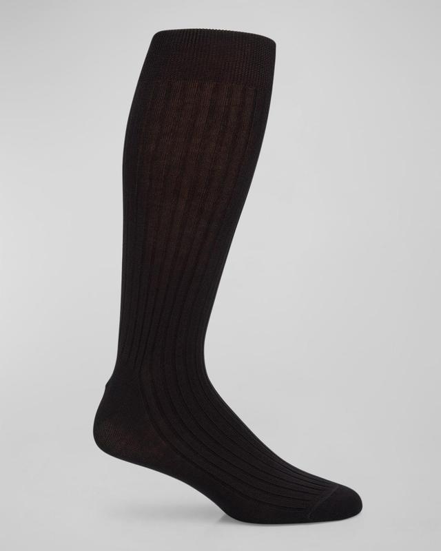 Mens 3-Pack Ribbed Cotton Crew Socks Product Image