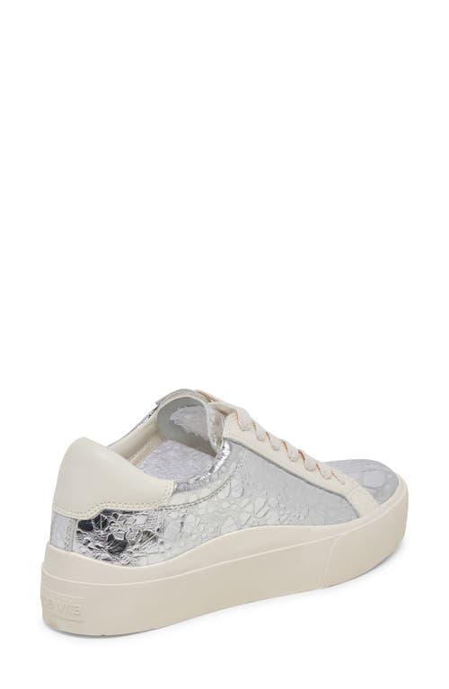 DOLCE VITA Zayn Platform Sneaker In Silver Distressed Metallic Product Image