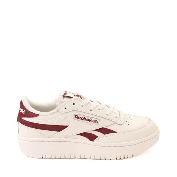 Womens Reebok Club C Double Revenge Athletic Shoe - Chalk / Classic Burgundy Product Image