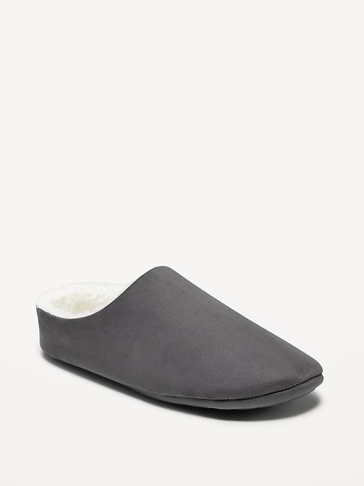 Faux-Suede Sherpa-Lined Slippers Product Image