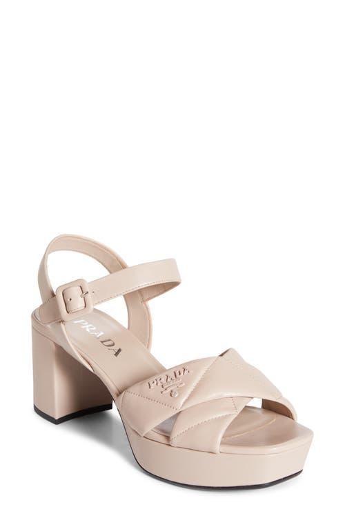 Prada Diagram Quilted Leather Platform Sandal Product Image