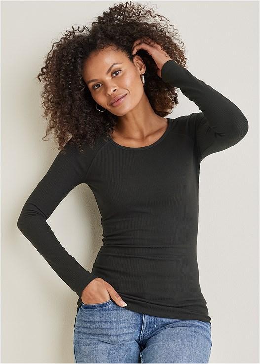 Ribbed Crew Neck Top product image