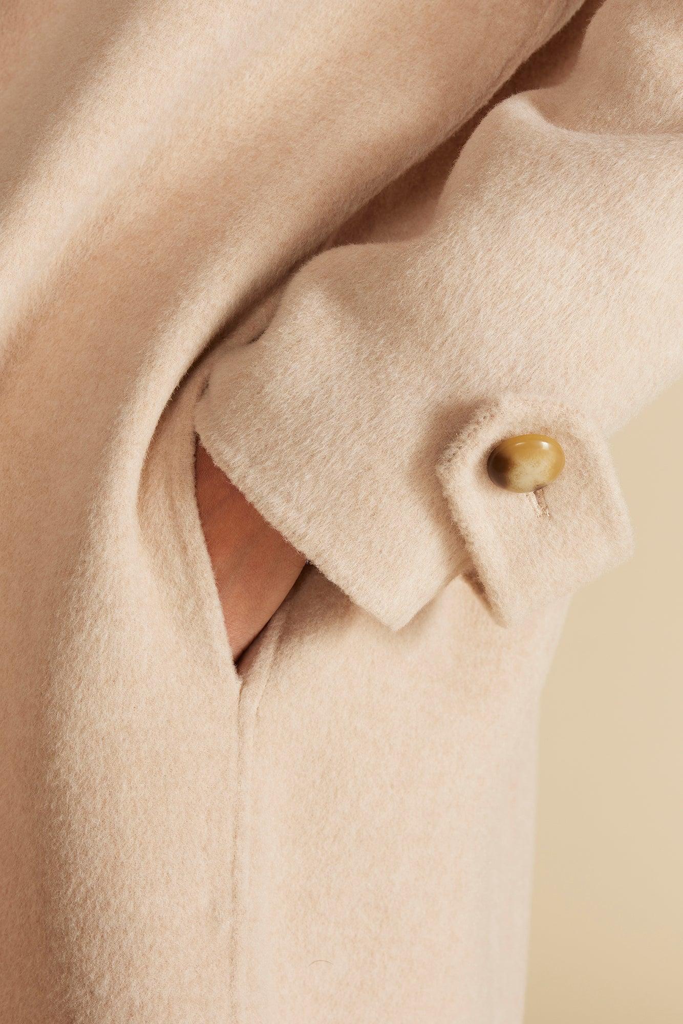 Lya Felted Wool Coat - Oat Beige Product Image