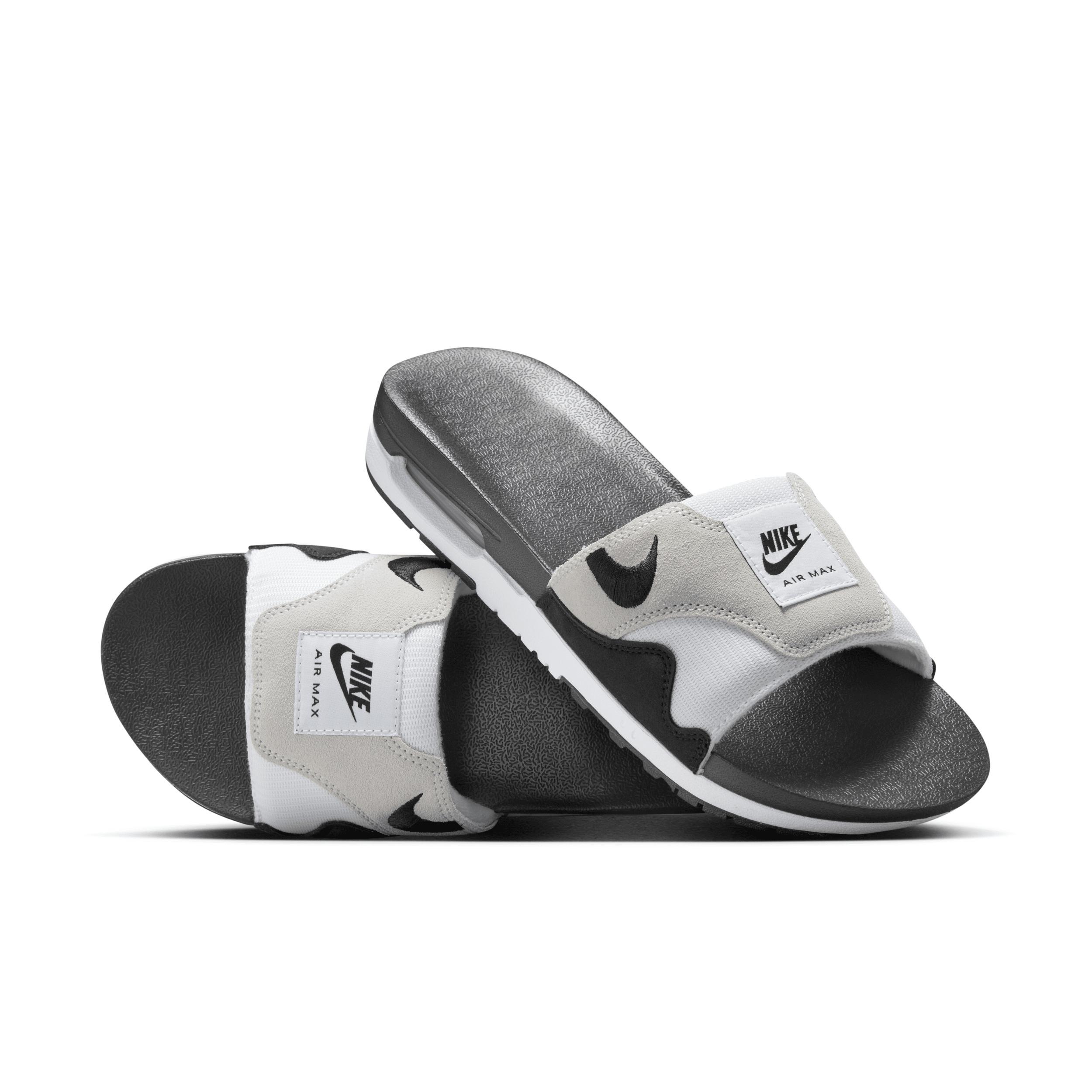 Men's Air Max 1 Slide Sandals In White/light Neutral Grey/black Product Image