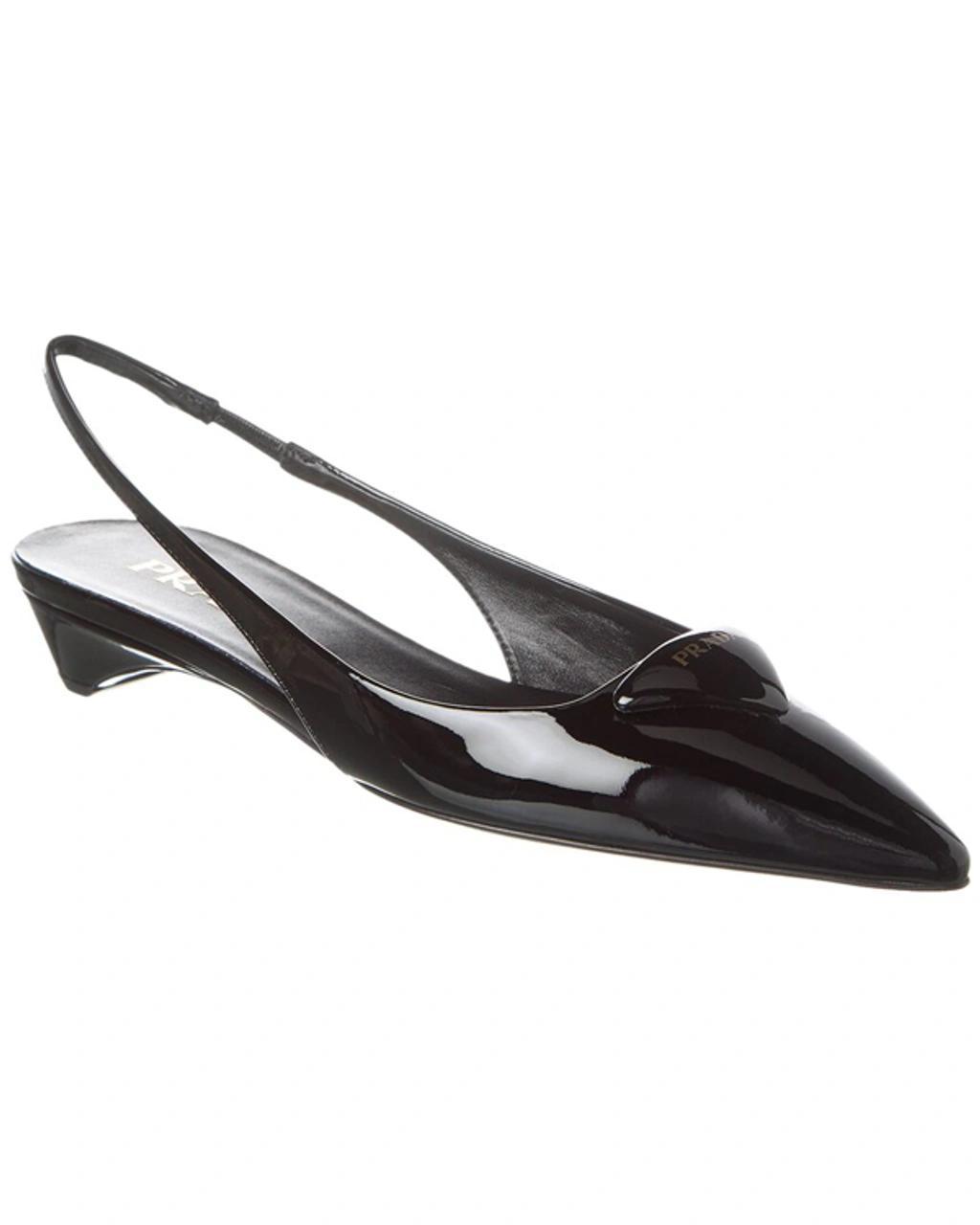 65mm Padded Logo Patent Pump In Black Product Image