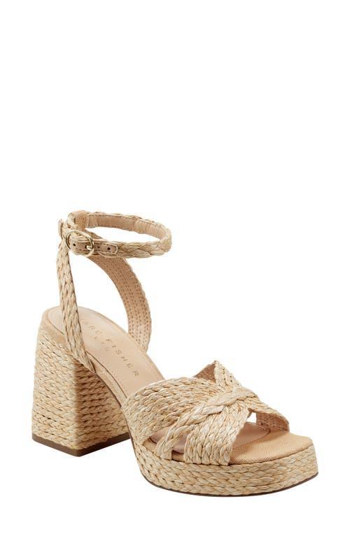 Marc Fisher LTD Janie Raffia Ankle Strap Platform Sandal Product Image