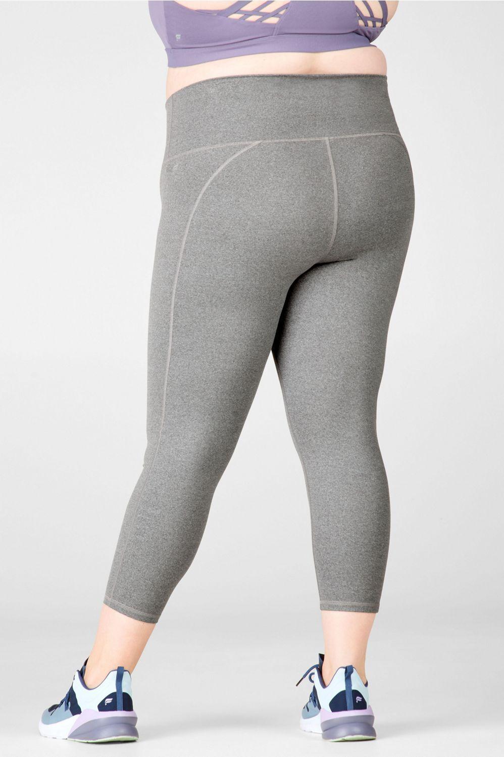 Fabletics High-Waisted Heatherknit 7/8 Womens Grey Heather plus Size 4X Product Image