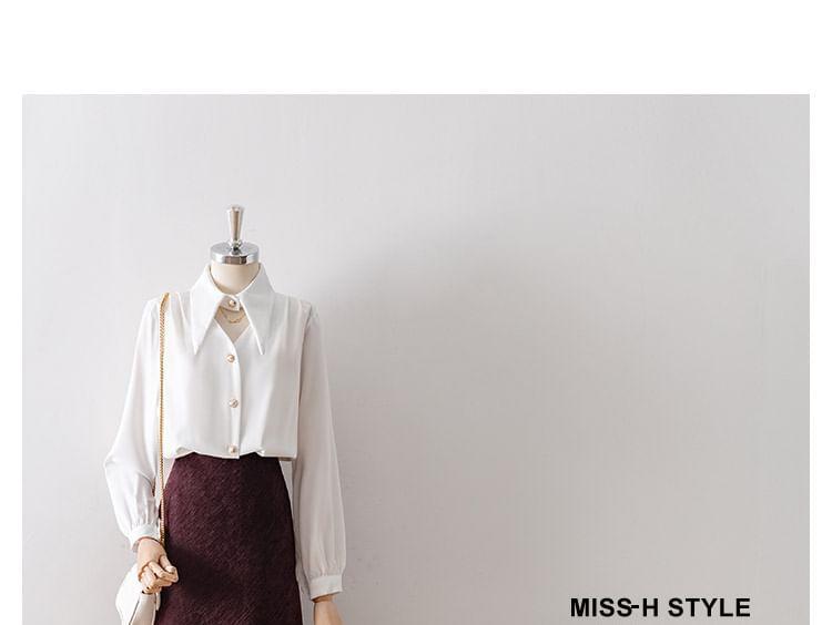 High Rise Patterned A-Line Midi Skirt Product Image