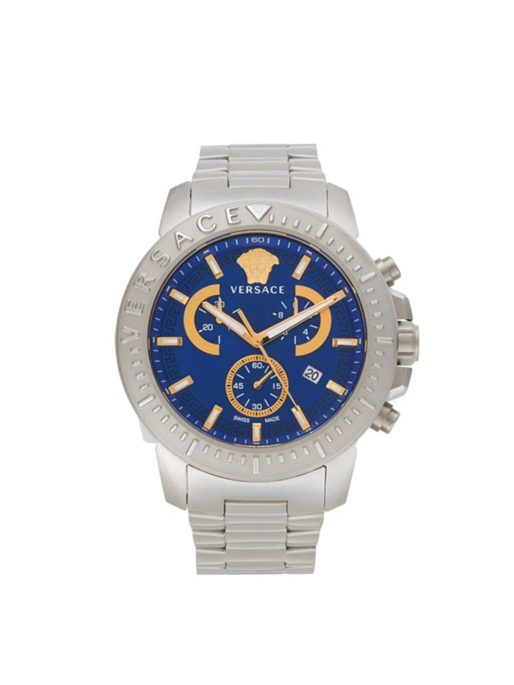 Men's 45mm Stainless Steel Bracelet Chronograph Watch In Sapphire Product Image