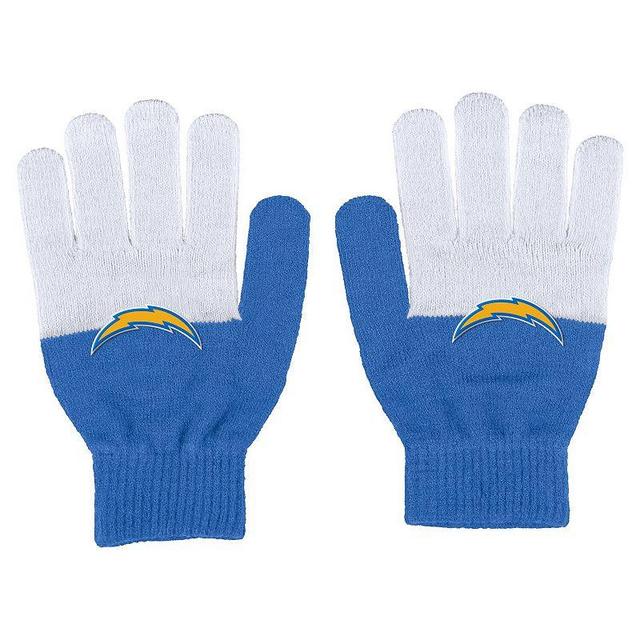 Womens WEAR by Erin Andrews Los Angeles Chargers Color-Block Gloves Product Image