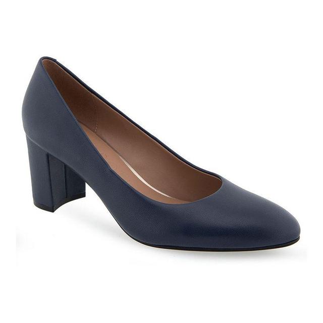 Aerosoles Betsy Womens Leather Dress Pumps Blue Product Image