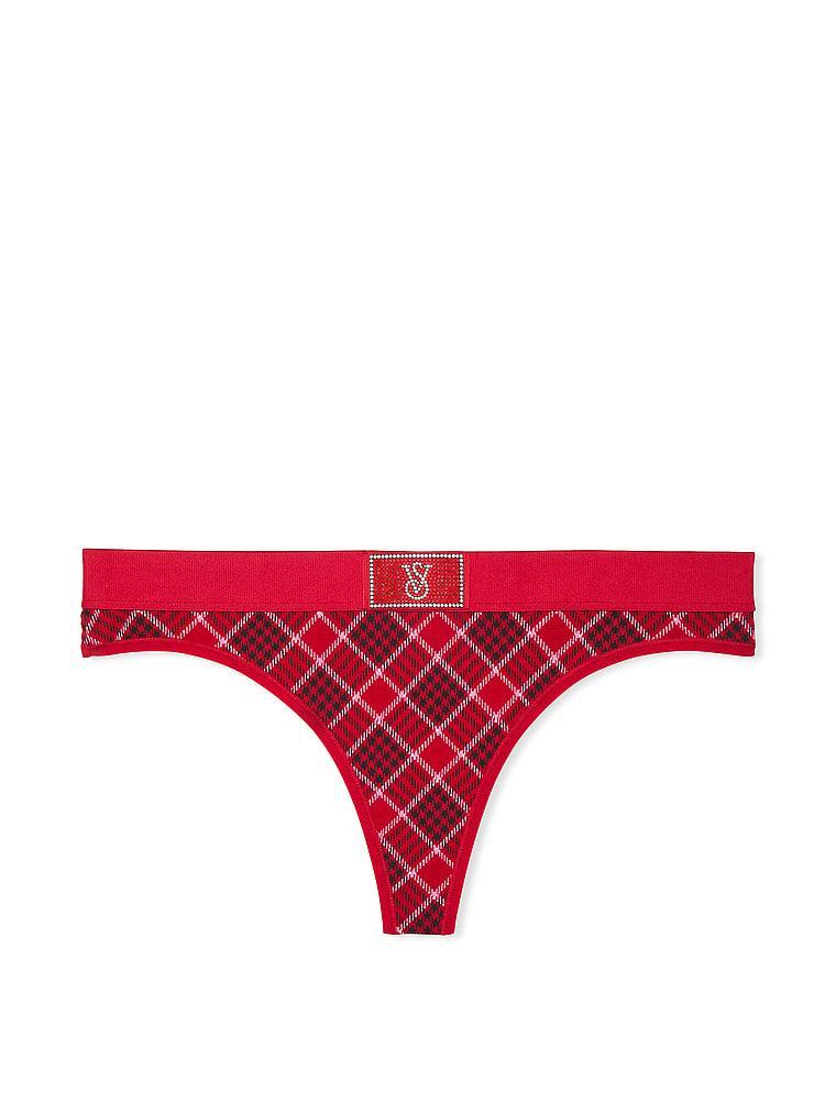 Logo Cotton Shine Patch Thong Panty Product Image