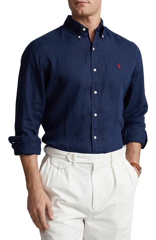 Polo Ralph Lauren Piece Dye Linen Long Sleeve Woven Shirt Product Image