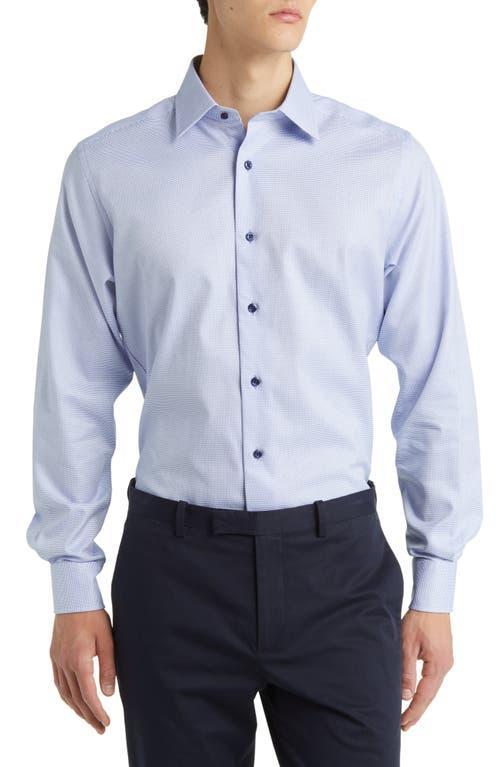 David Donahue Trim Fit Geometric Pattern Microdobby Dress Shirt Product Image