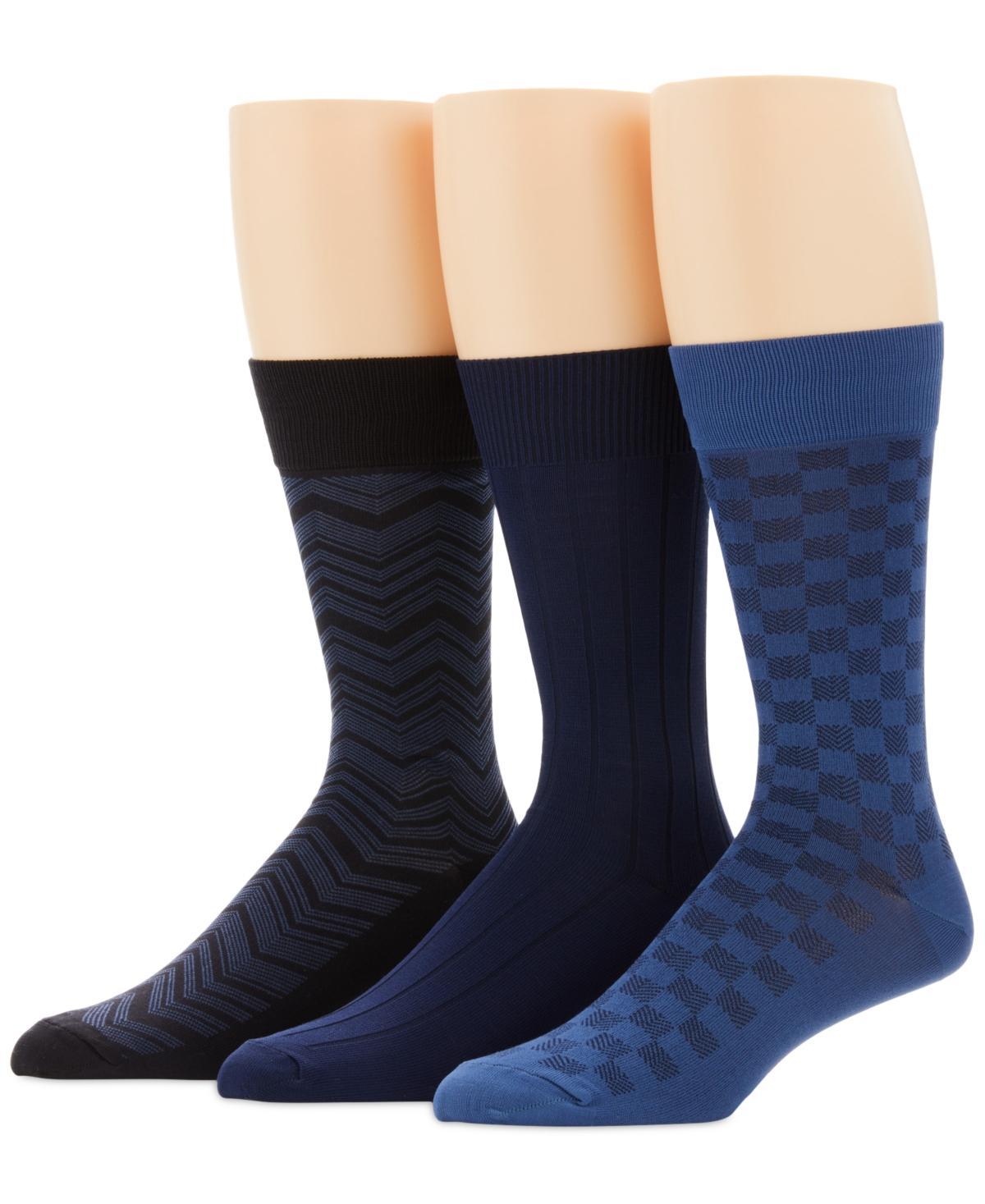 Perry Ellis Mens 3-Pk. Microfiber Patterned Socks Product Image