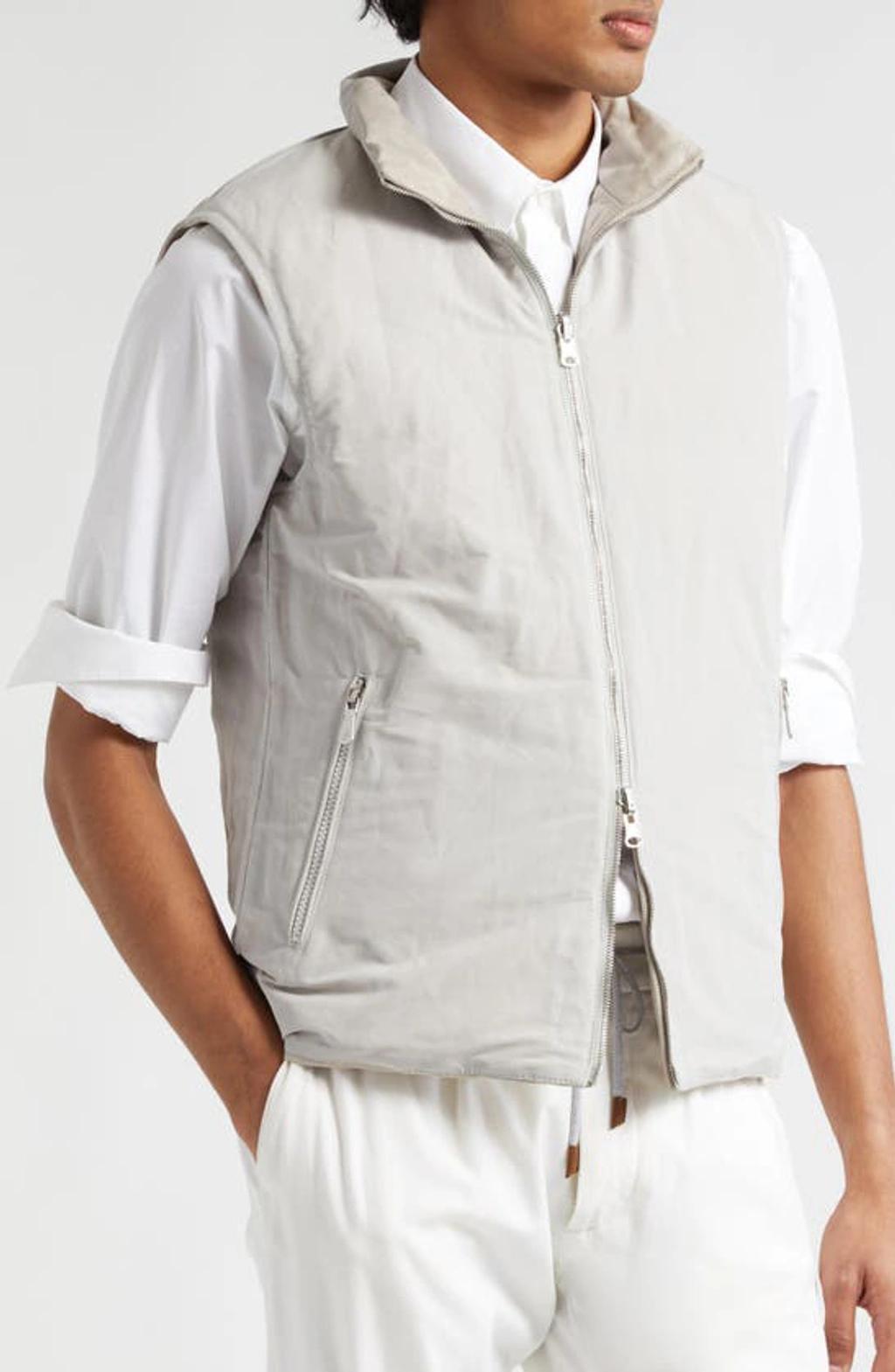 Down Reversible Vest In Grey Product Image