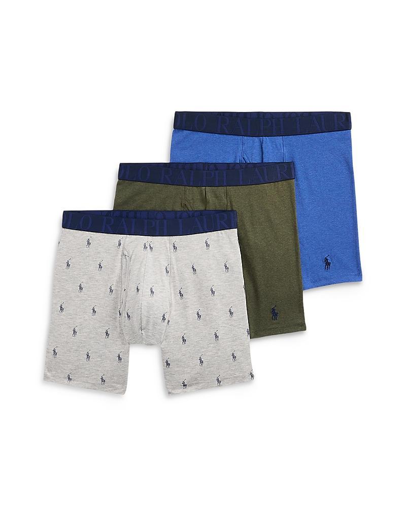 POLO RALPH LAUREN Cotton Stretch Classic Fit Boxer Briefs, Pack Of 3 In Sapphire Heather Product Image