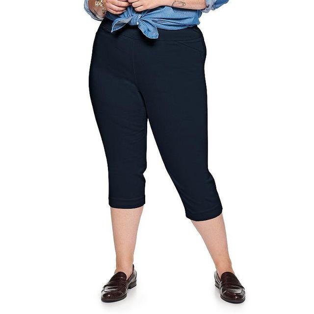 Plus Size Croft & Barrow Effortless Stretch Capri Pants, Womens Blue Product Image