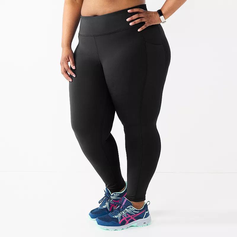 Plus Size Tek Gear Ultrastretch High-Waisted Side Pocket 7/8 Leggings, Womens Product Image