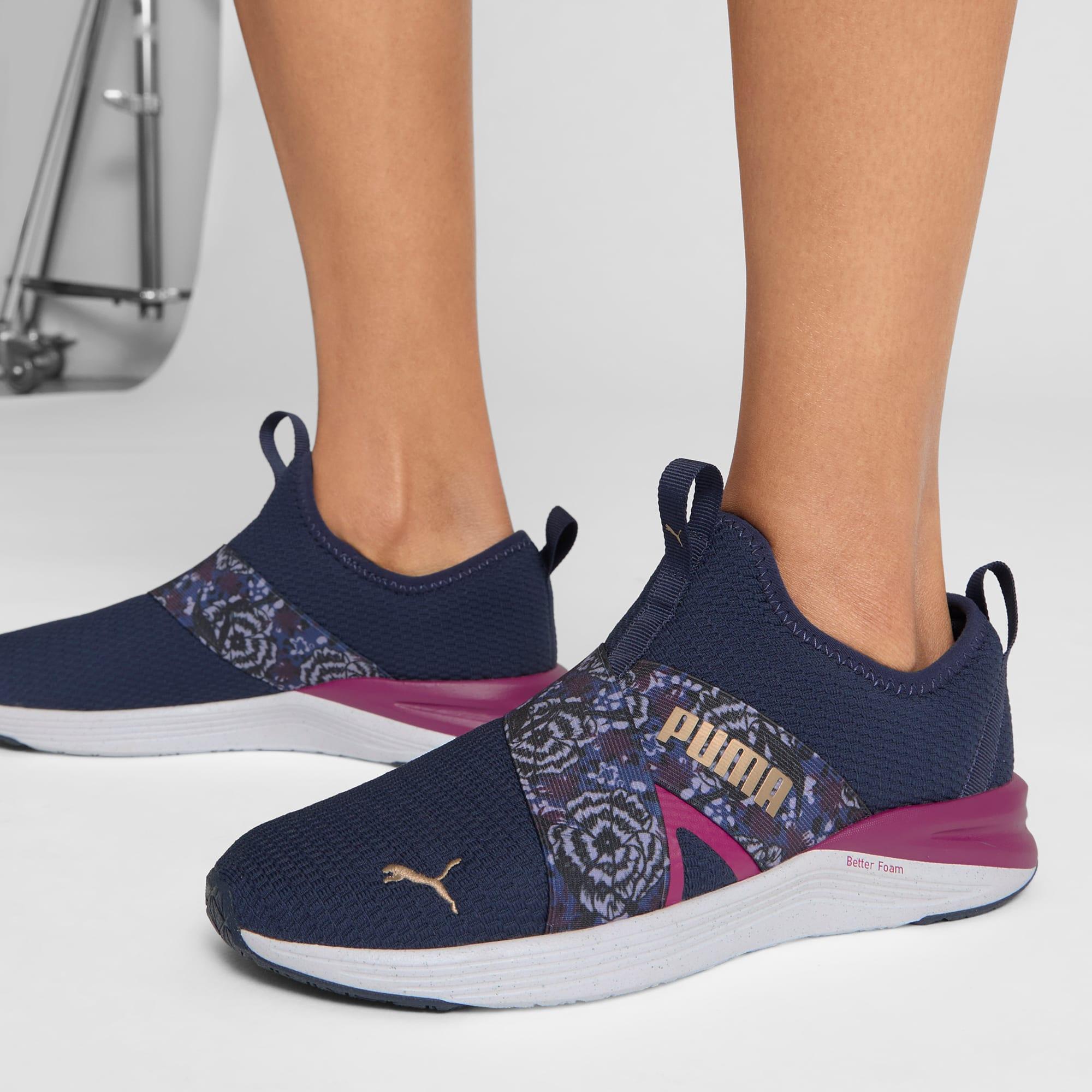 PUMA Better Foam Prowl Winter Bloom Slip-On Women's Running Shoes in Dark Blue Product Image