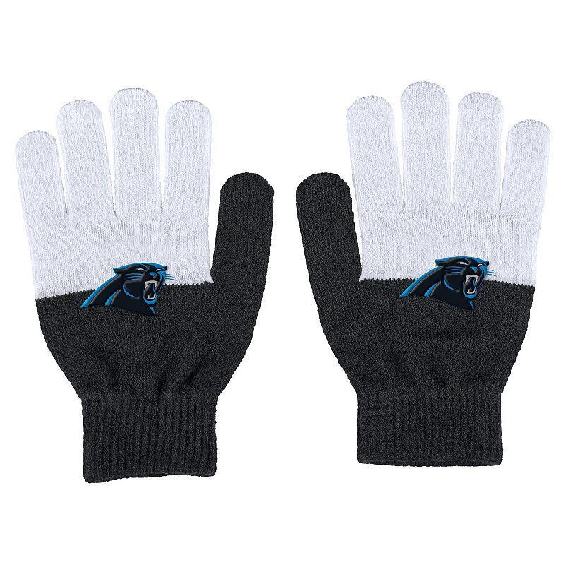 Womens WEAR by Erin Andrews Carolina Panthers Color-Block Gloves Product Image