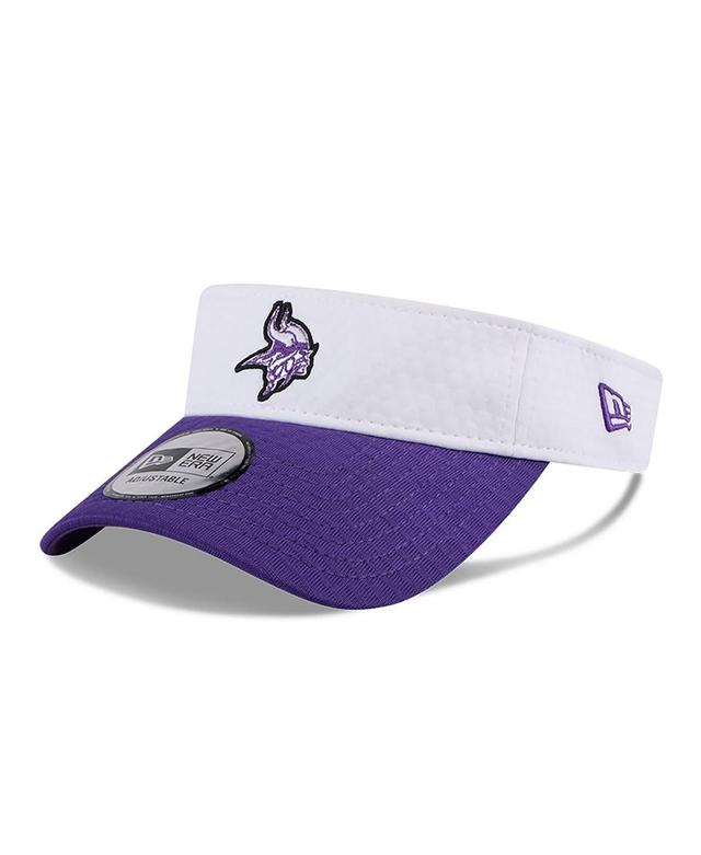 New Era Mens White Minnesota Vikings 2024 Nfl Training Camp Adjustable Visor - White, Purple Product Image