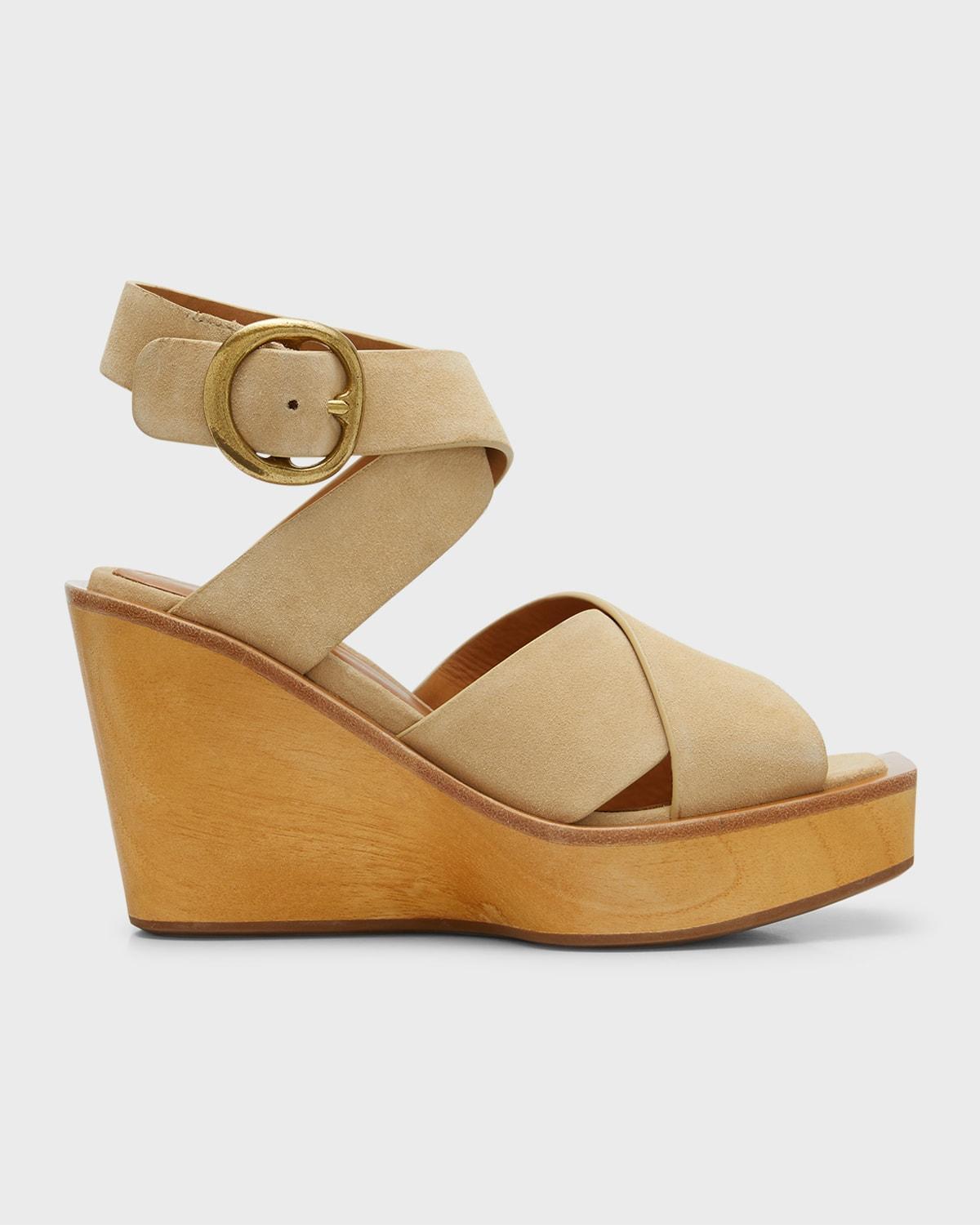 rag & bone Womens Santiago Ankle Strap Platform Wedge Sandals Product Image