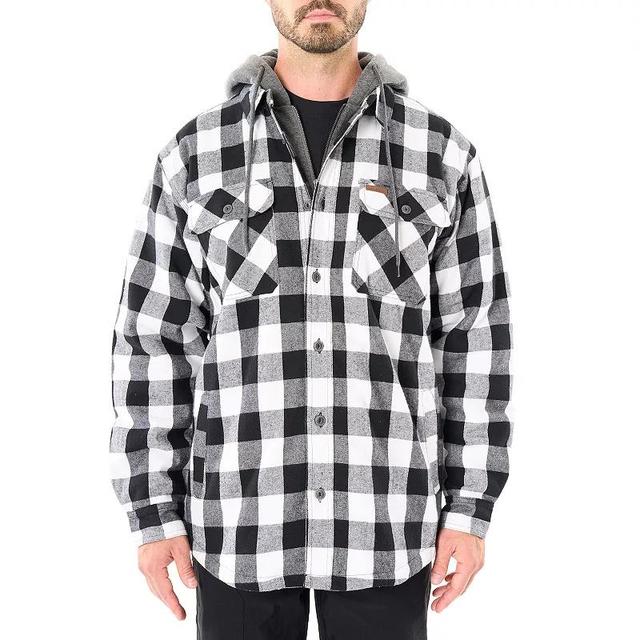 Mens Sherpa-Lined Hooded Flannel Shirt Jacket, Mens Product Image