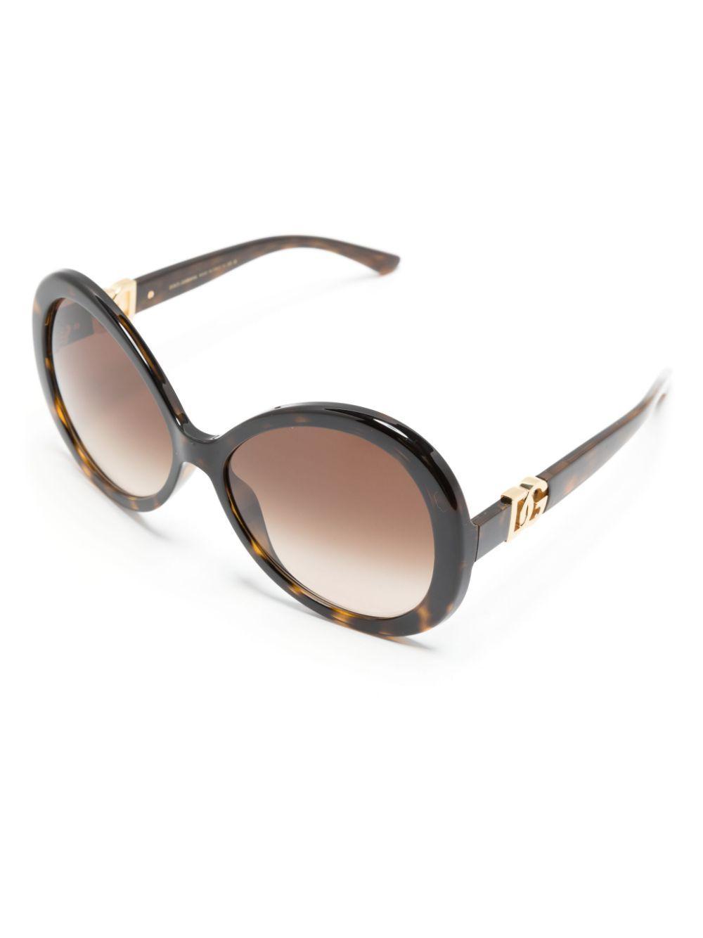 DOLCE & GABBANA Tortoiseshell-effect Oversized-frame Sunglasses In Brown Product Image