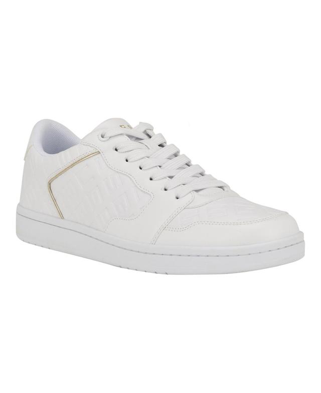 Guess Mens Loovie Low Top Lace Up Casual Sneakers - White Product Image