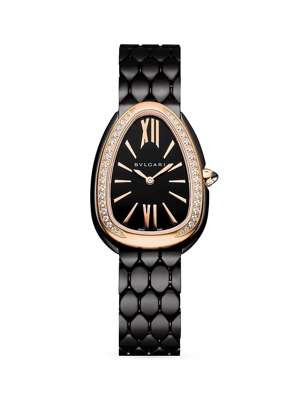 Womens Serpenti Seduttori Stainless Steel, 18K Rose Gold, & Diamond Bracelet Watch Product Image