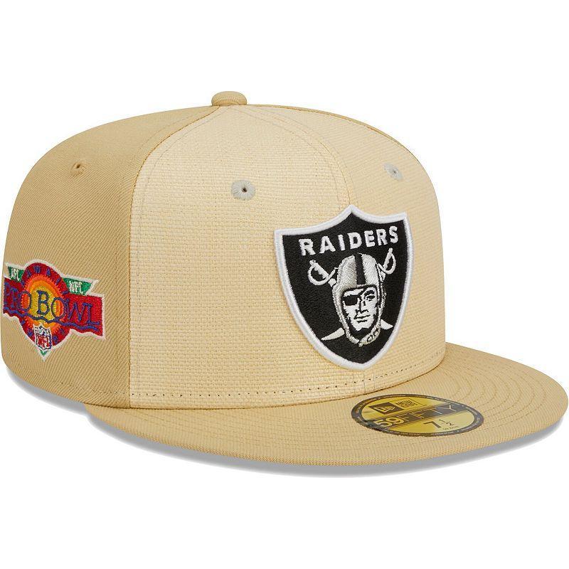 Mens New Era Khaki Las Vegas Raiders Raffia Front 59FIFTY Fitted Hat Product Image