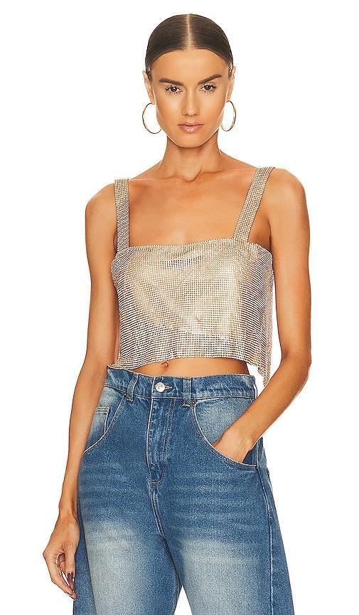 SNDYS Audrina Top in Metallic . Product Image