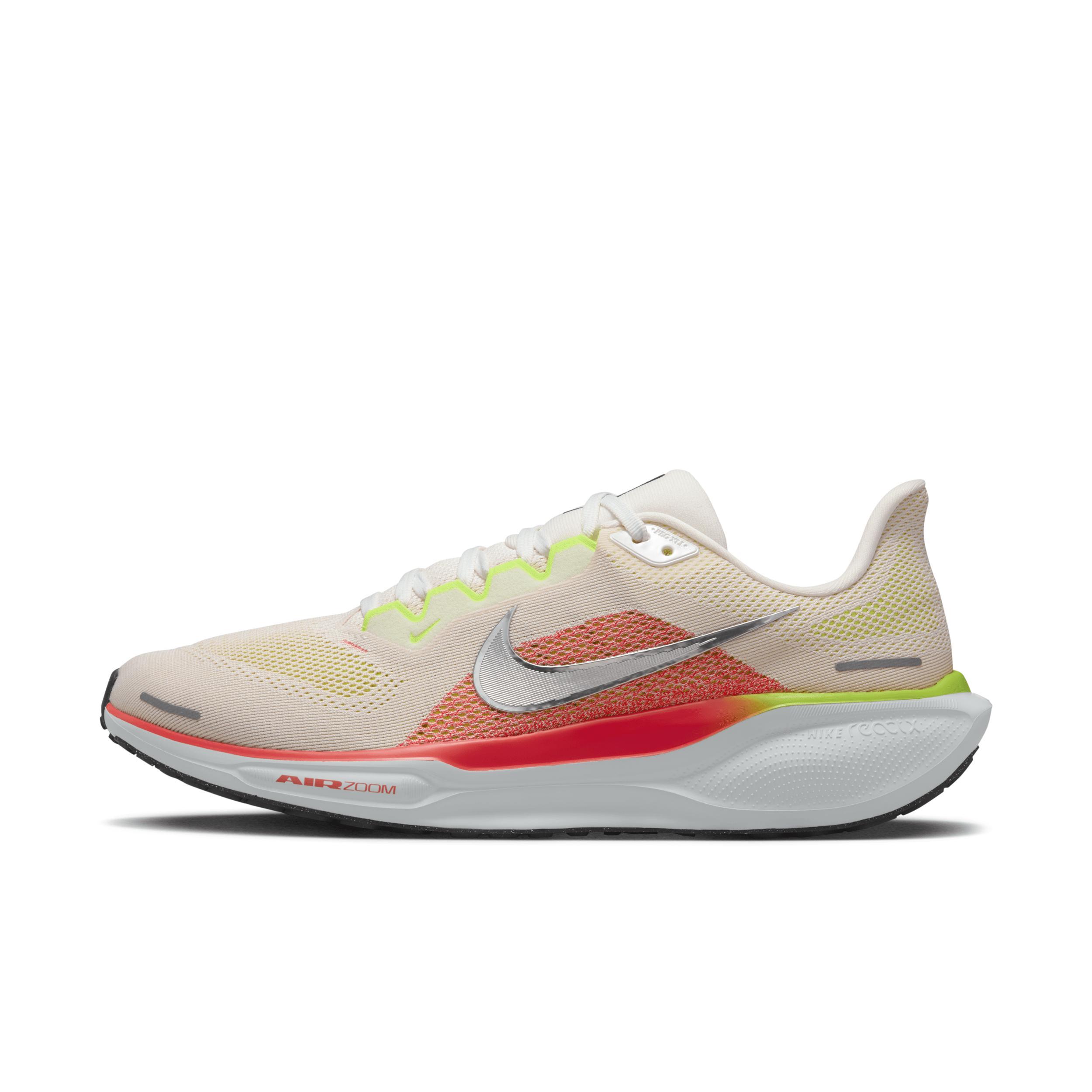 Nike Mens Nike Air Zoom Pegasus 41 - Mens Running Shoes White/Volt/Black Product Image