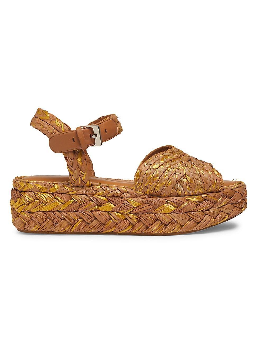 Womens Aida 55MM Raffia Platform Sandals Product Image