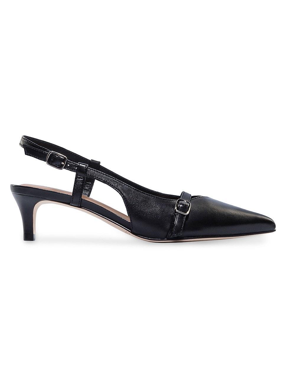 Womens Marietta Leather Kitten Heel Pumps product image