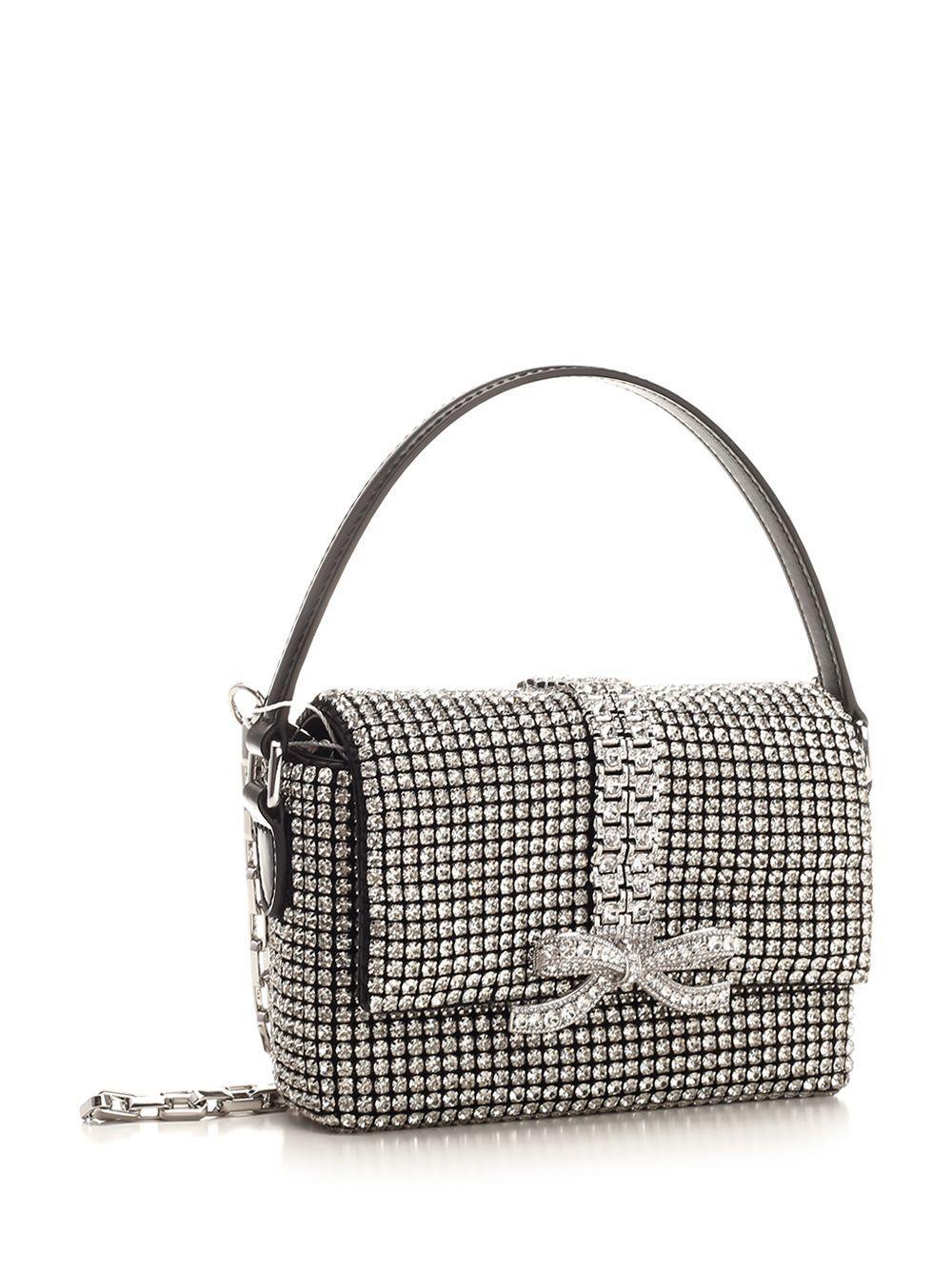 Micro Bag With Rhinestones In Silver Product Image