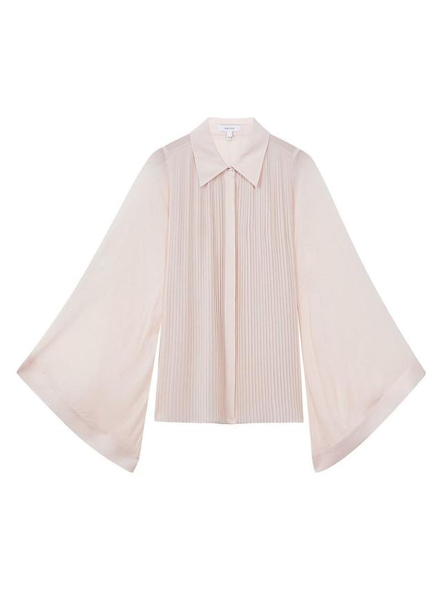 Womens Magda Pleated Bell-Sleeve Blouse Product Image