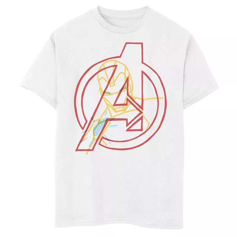 Boys 8-20 Marvel Avengers Iron Man Neon Line Logo Tee, Boys Product Image