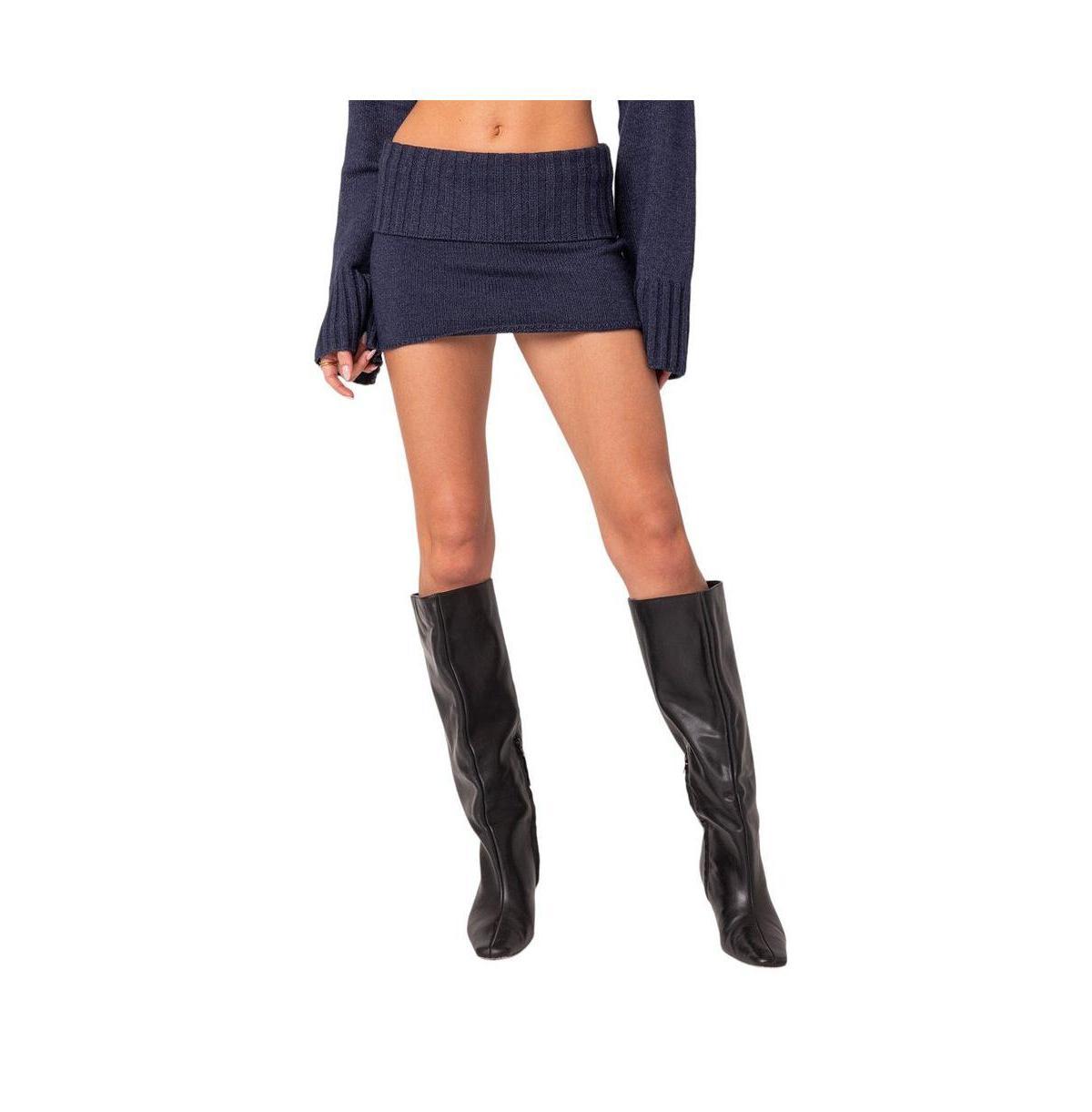 EDIKTED Gino Foldover Knit Miniskirt Product Image