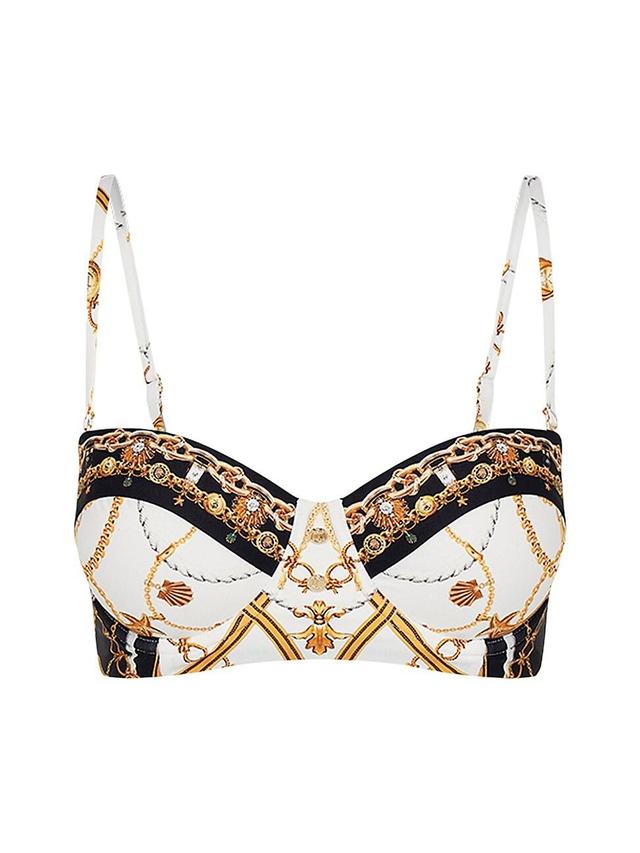 Womens Abstract-Print Underwire Bikini Top Product Image