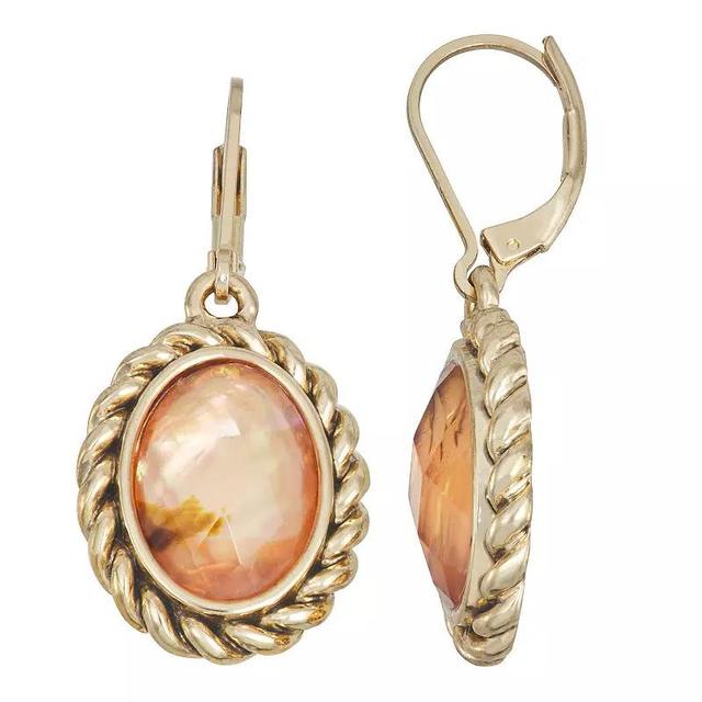 Napier Gold Tone Single Drop Leverback Earrings, Womens, Pink Product Image