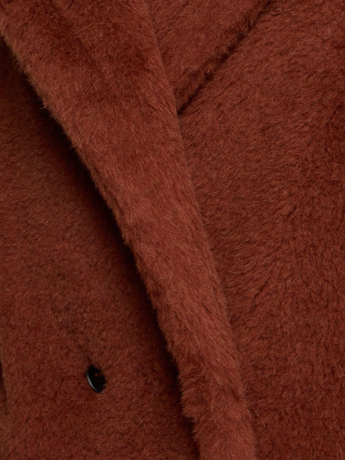 MAX MARA Tedgirl Alpaca Blend Long Coat In Burgundy Product Image